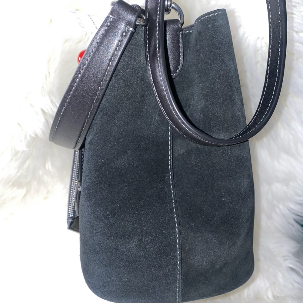 Coach Rowan Bucket Bag With Cherry Charm New Suede purse - Picture 10 of 15